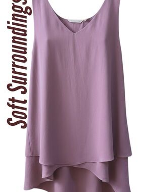 Surroundings Lavender Layered V-Neck Tank Tunic